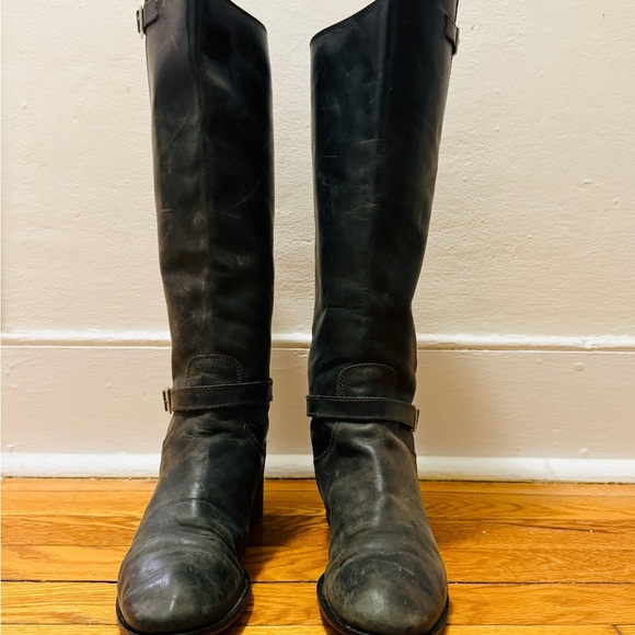 CHARLES DAVID Vintage Riding Boot. Black. Red Zip. The Rowdy. Women’s Size 9. - Picture 9 of 16